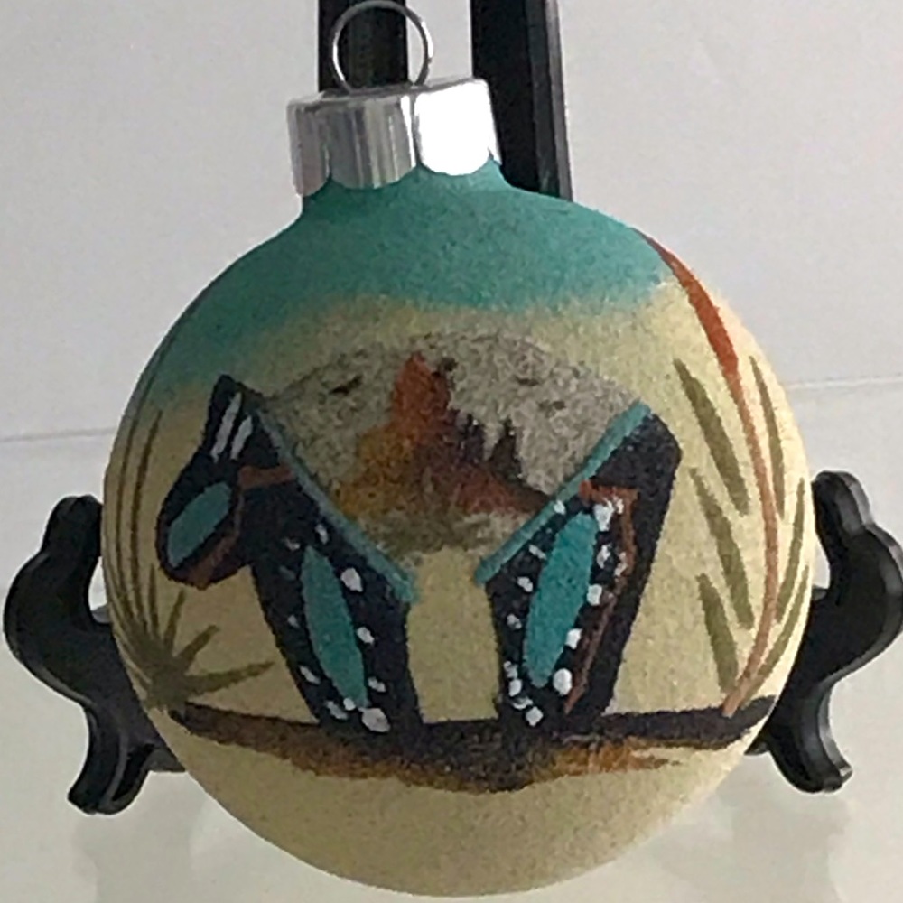 Navajo Handcrafted Sand Painted Christmas Ornament - NWOT